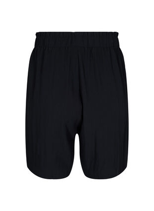 Losse viscose shorts, Black, Packshot image number 1