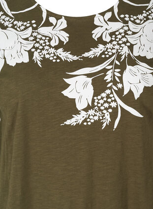 T-shirt met print, Ivy green w. White, Packshot image number 2