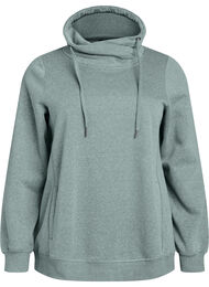 FLASH - Sweatshirt met hoge kraag en zakken, Groen