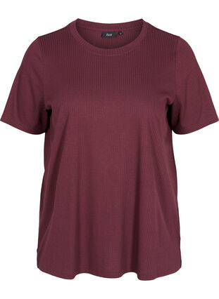 T-shirt met korte mouwen in ribstof, Vineyard Wine, Packshot image number 0
