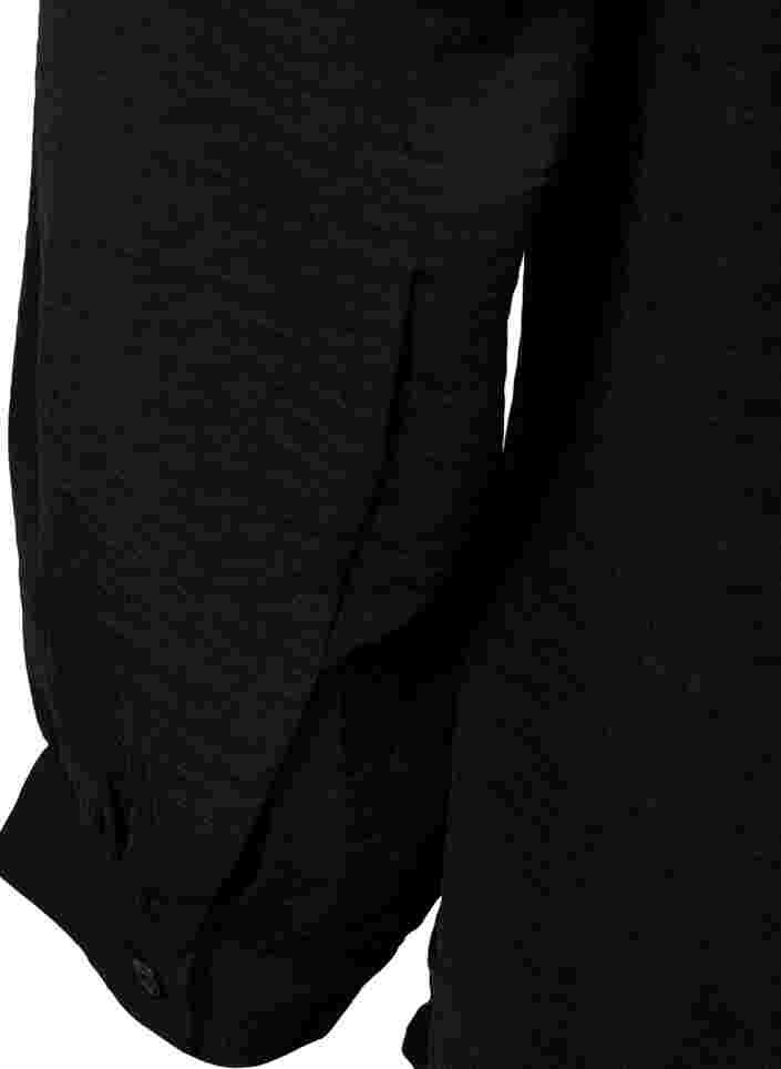 Top met lange mouwen en v-halslijn, Black, Packshot image number 3