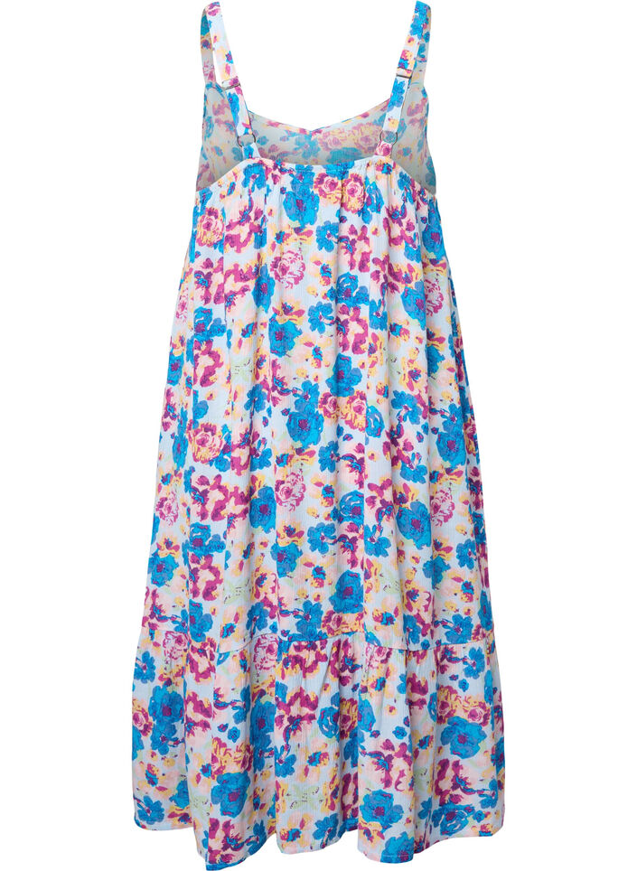 Viscose zomerjurk met bandjes, Multi Flower AOP, Packshot image number 1