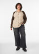 Vest met contrastmouwen en kraag, Beige, Model image number 1