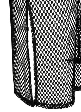 Mouwloze jurk van mesh met split, Black, Packshot image number 3