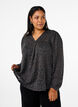 Blouse met lange mouwen met glitter en patroon, Grijs, Model image number 0
