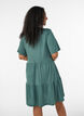 Jerseyjurk met kanten details en een gelaagde rok, Groen, Model image number 2