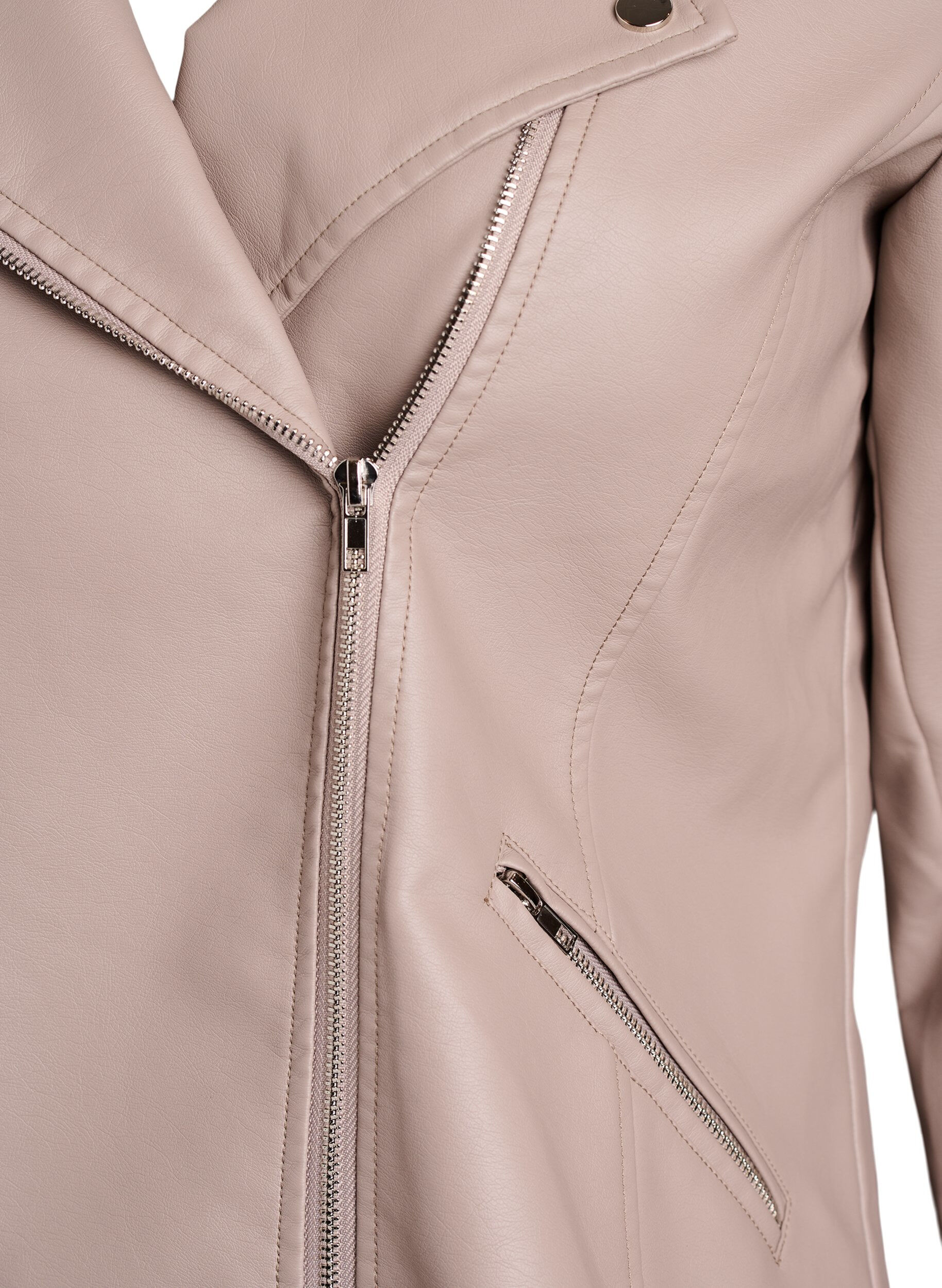 ZizziBikerjack in imitatieleer, Beige, Packshot image number 2