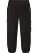 Fleece joggingbroek met cargozakken, Zwart, Packshot image number 0