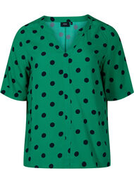 Viscose blouse met stippen, Jolly Green dot AOP