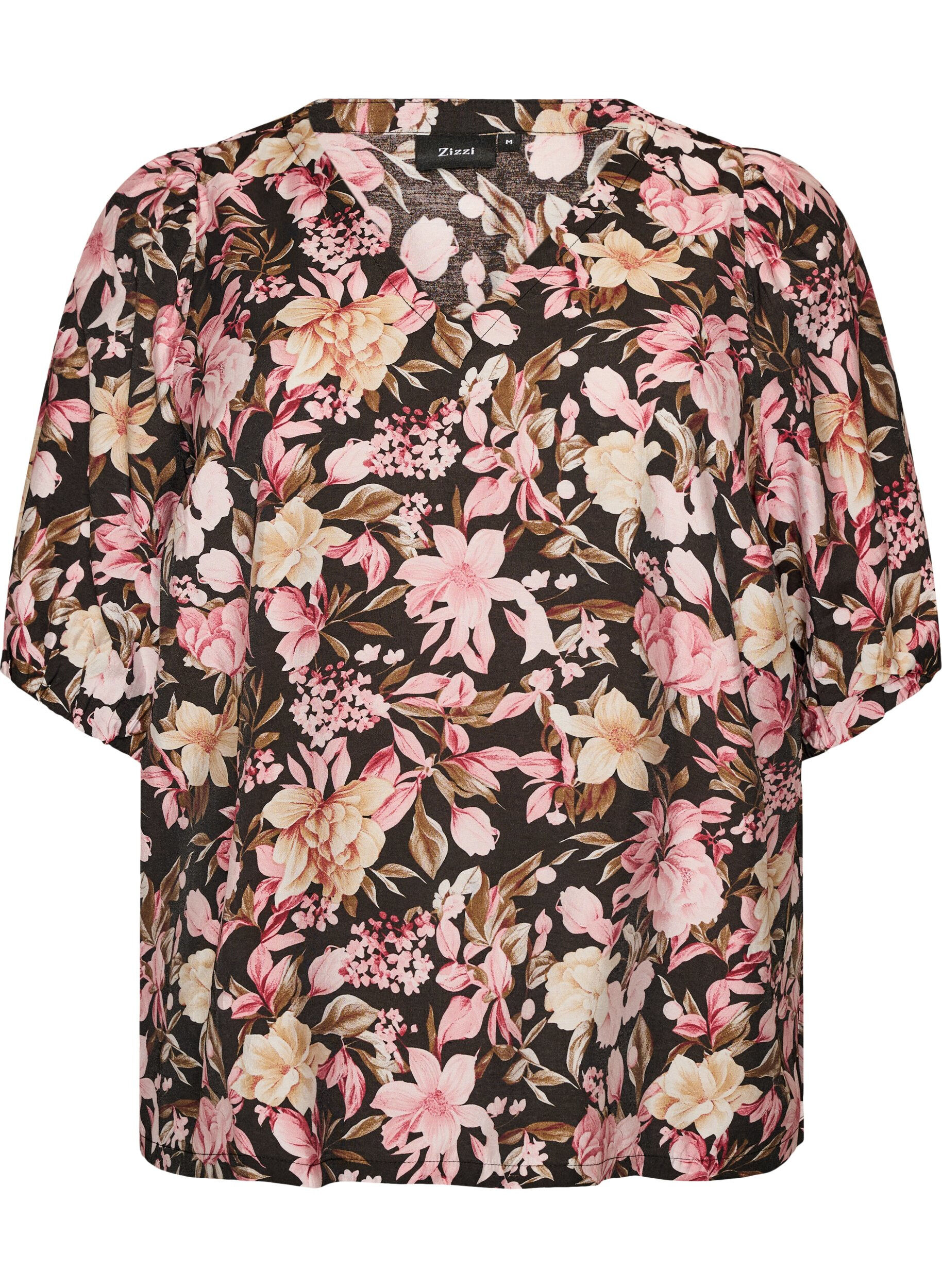 Viscose blouse met V-hals