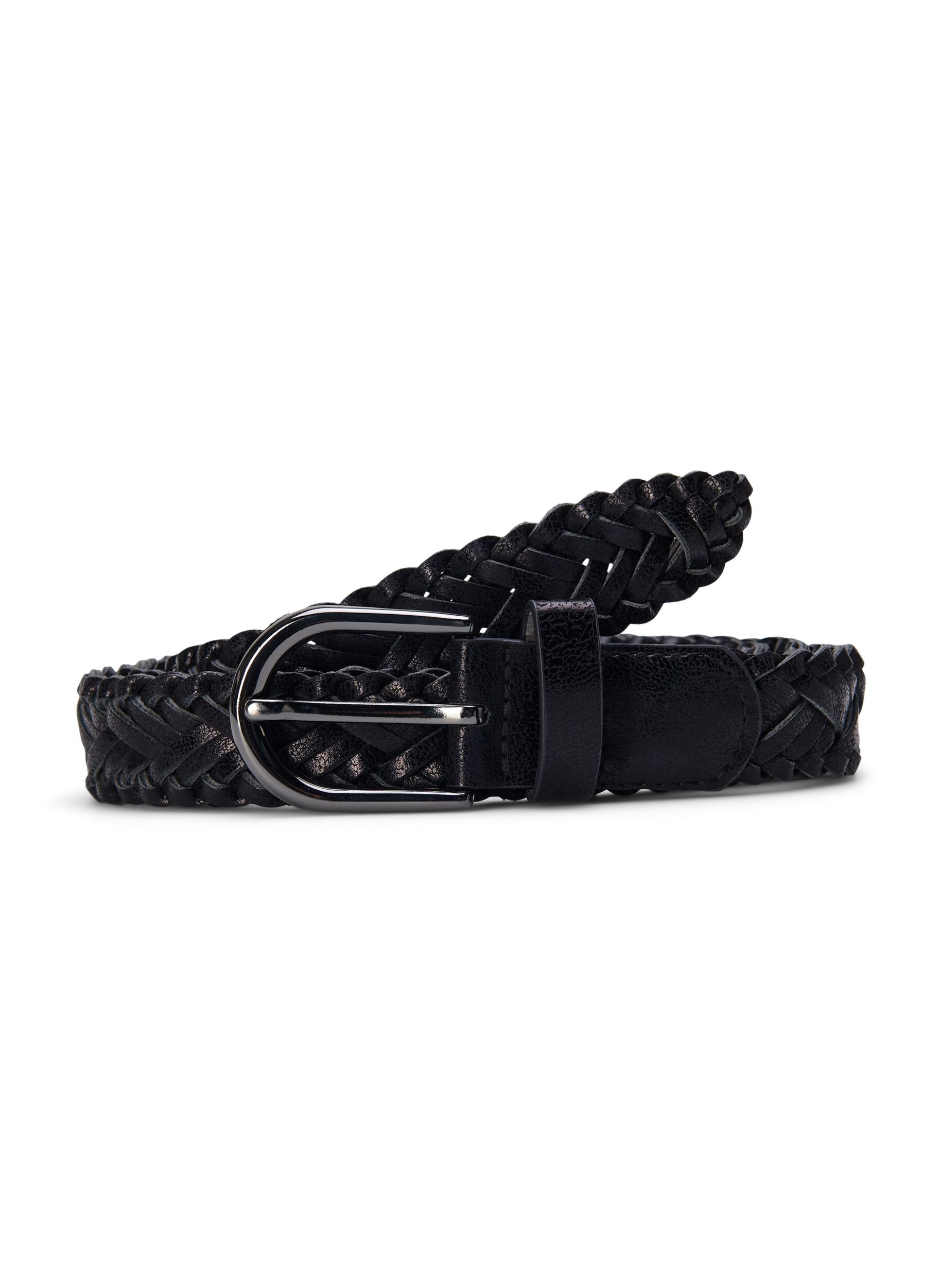 Zizzi Gevlochten riem, Black, Packshot image number 0