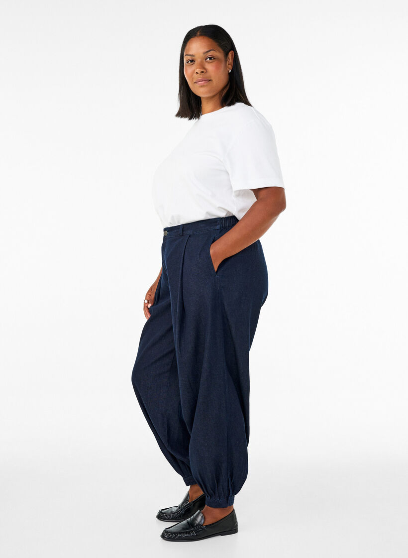 High waist ballonjeans, Blauw, Model image number 3