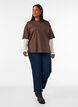 Los T-shirt met lange kanten mouwen, Bruin, Model image number 1