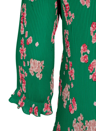 Geplooide blouse met 3/4 mouwen, Jolly Green Flower, Packshot image number 3