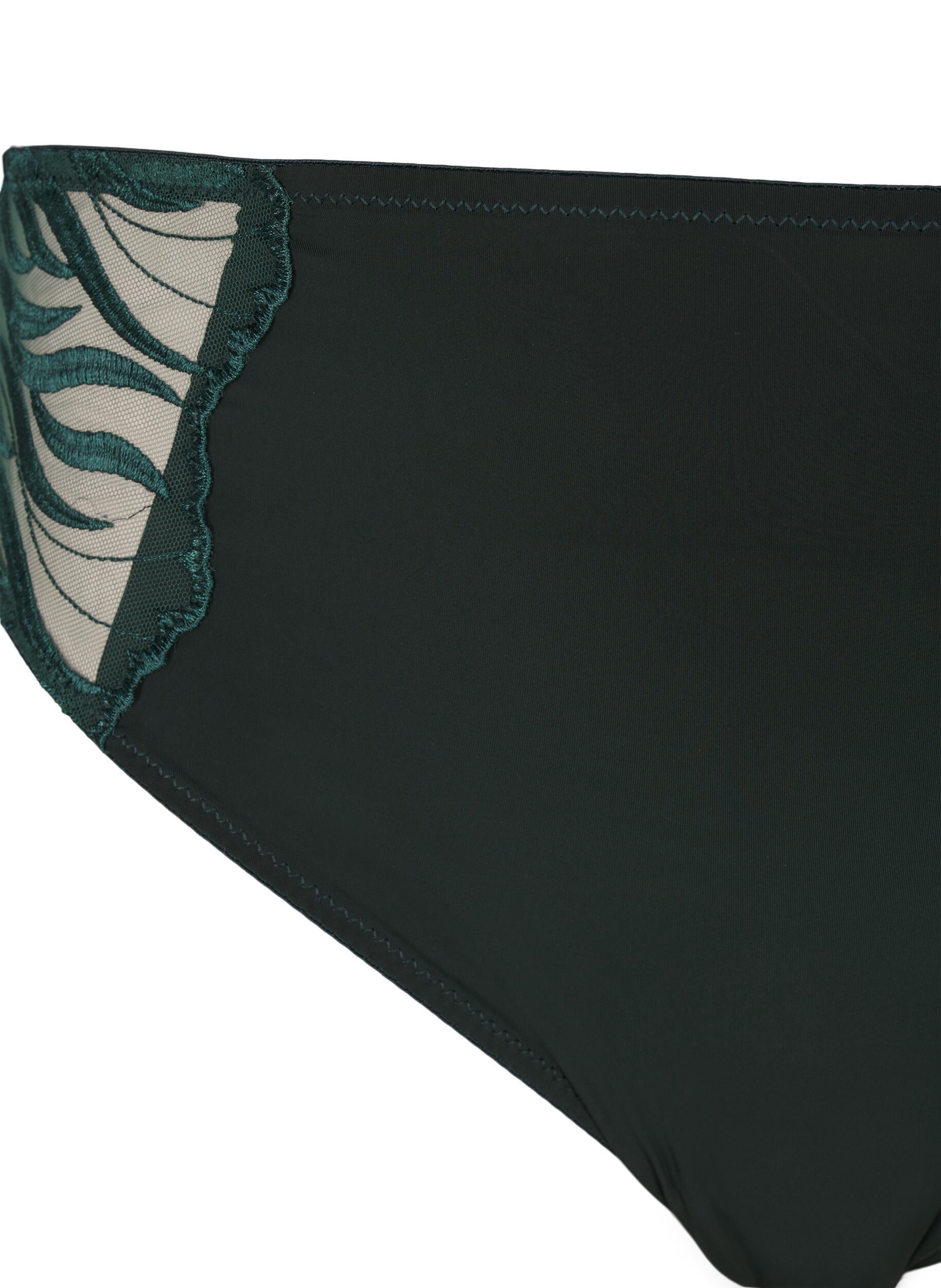 Zizzi Tai slip met borduursel en normale taille, Groen, Packshot image number 2