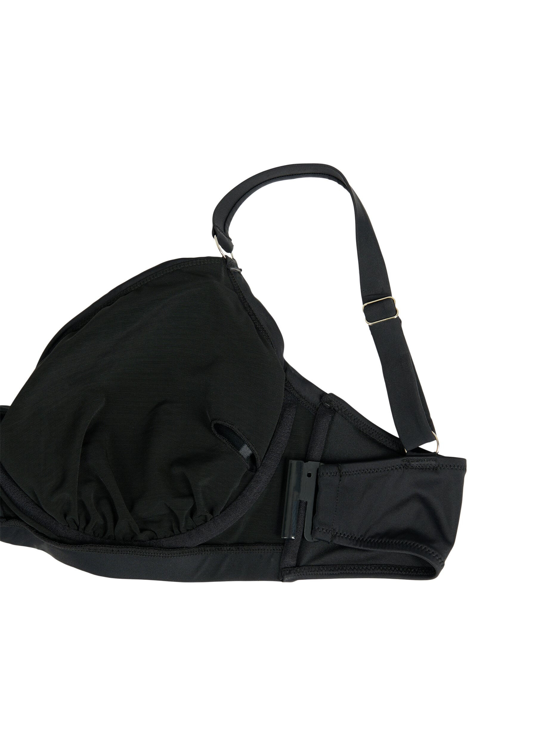 ZizziBikini-bh met beugel en drapering, Zwart, Packshot image number 3