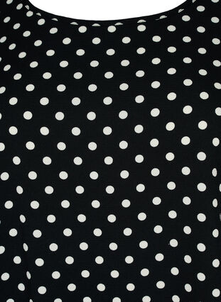Bedrukte jurk met korte mouwen, Black w. Dots, Packshot image number 2