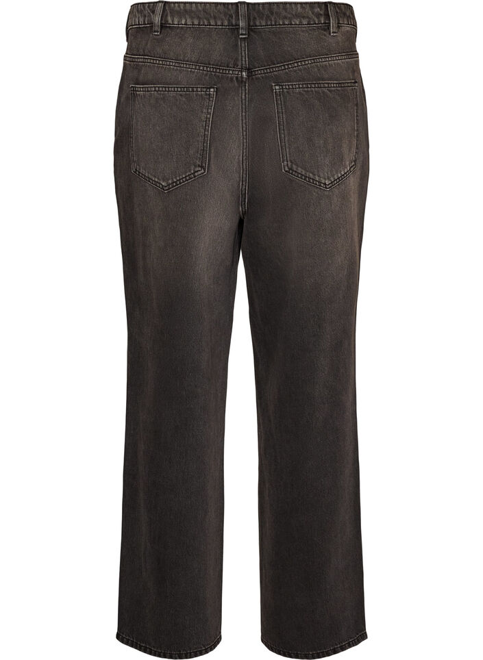 Kiana straight-fit jeans met hoge taille, Zwart, Packshot image number 1
