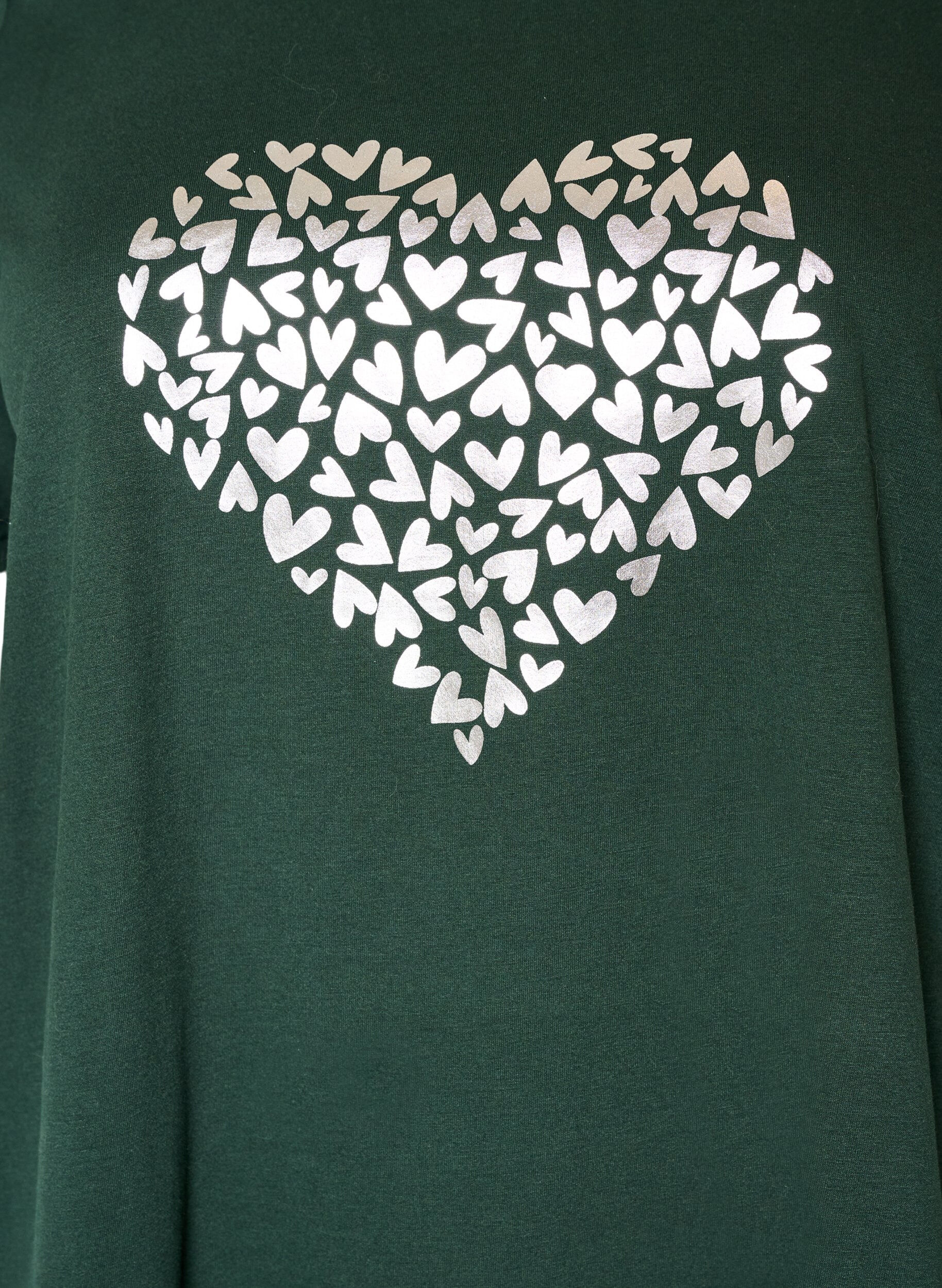ZizziT-shirt met motief, Groen, Packshot image number 2