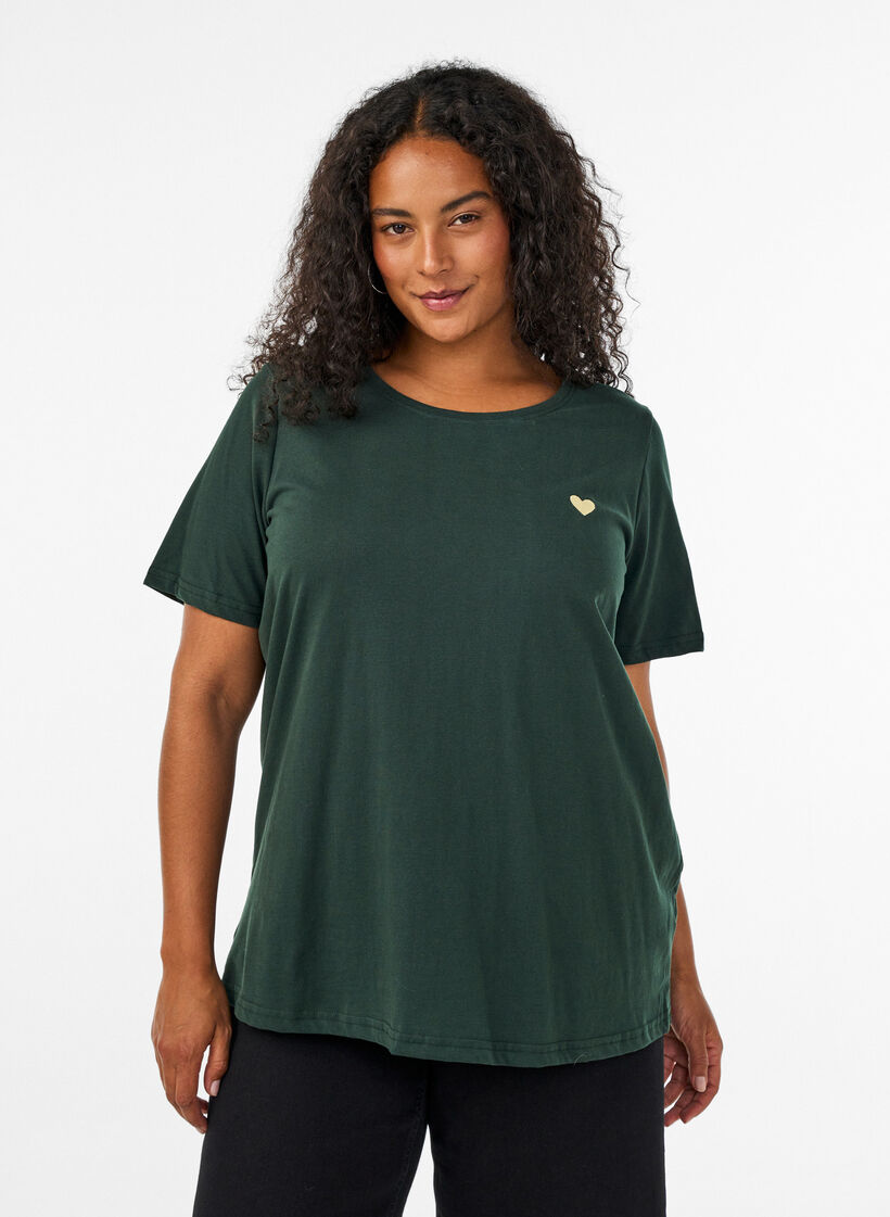 T-shirt met print, Groen, Model image number 0