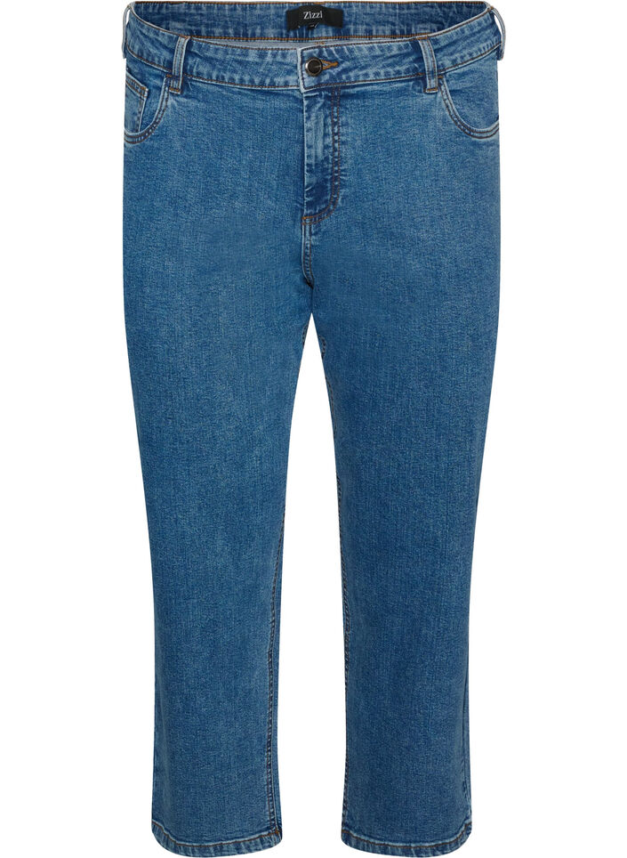 Gecropte Vera jeans met een straight-fit, Blauw, Packshot image number 0