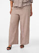 Wijde linnen en viscose broek, Bruin, Model image number 2