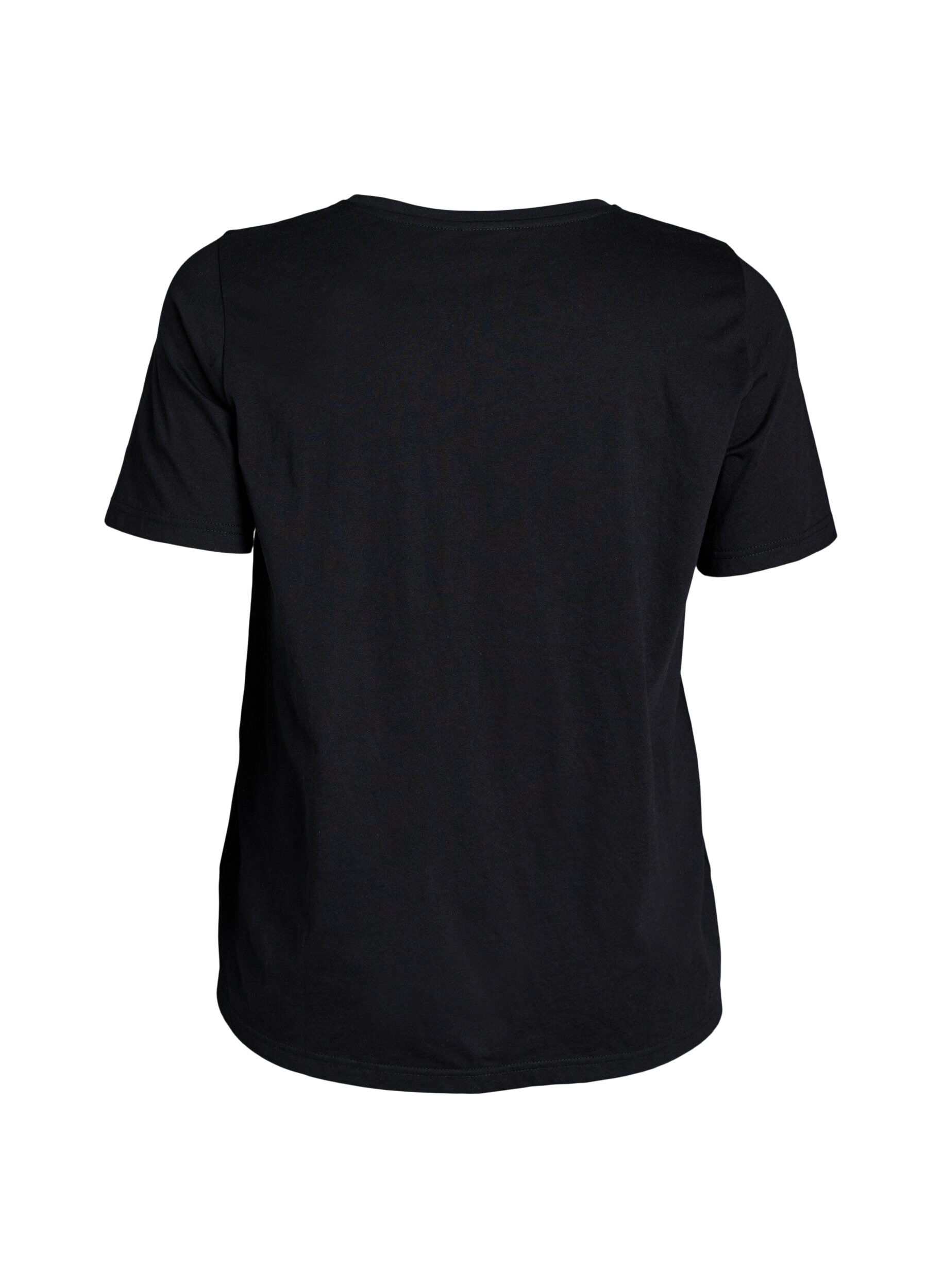 ZizziT-shirt met print, Zwart, Packshot image number 1