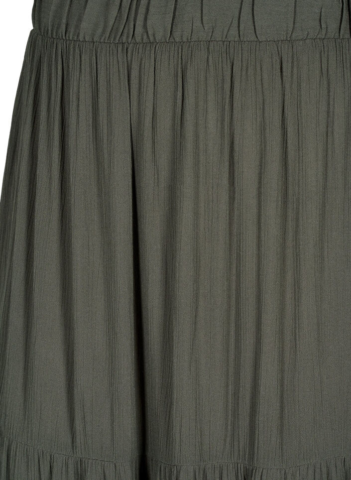 Lange rok met elastiek in de taille, Groen, Packshot image number 2
