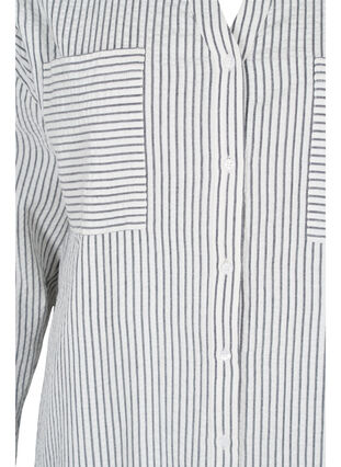 Gestreepte blouse jurk in katoen, White Stripe, Packshot image number 2