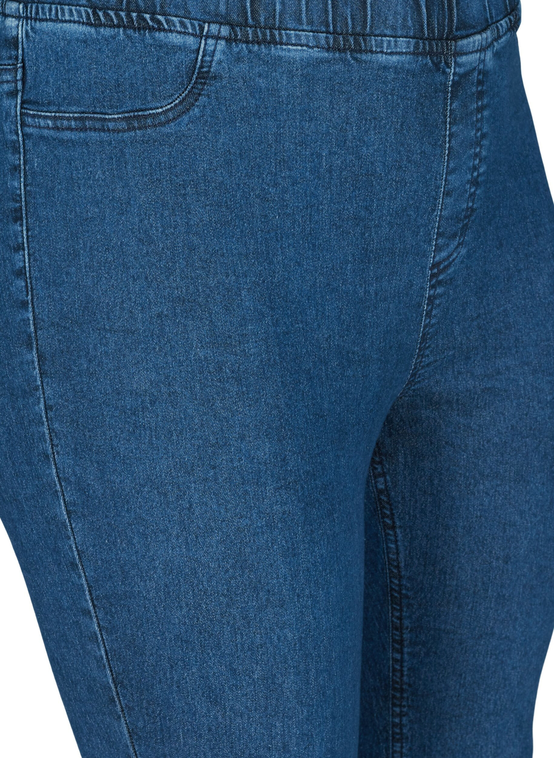 Zizzi Driekwart broek in katoenmix, Dark blue denim, Packshot image number 2