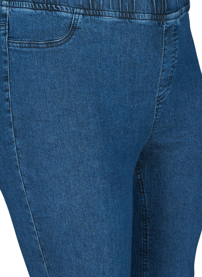 Driekwart broek in katoenmix, Dark blue denim, Packshot image number 2