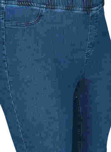 Driekwart broek in katoenmix, Dark blue denim, Packshot image number 2
