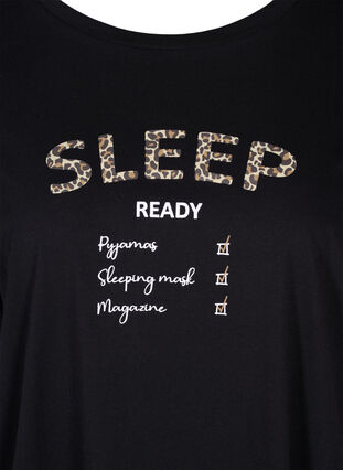 Oversized pyjama t-shirt met biologisch katoen, Black Sleep, Packshot image number 2