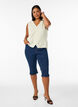 Gestreepte vest in linnen en viscose, Groen, Model image number 1