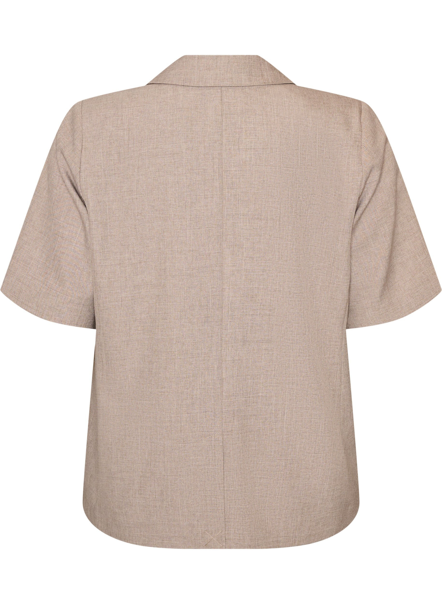 Zizzi Blazer met korte mouwen en revers, Bruin, Packshot image number 1