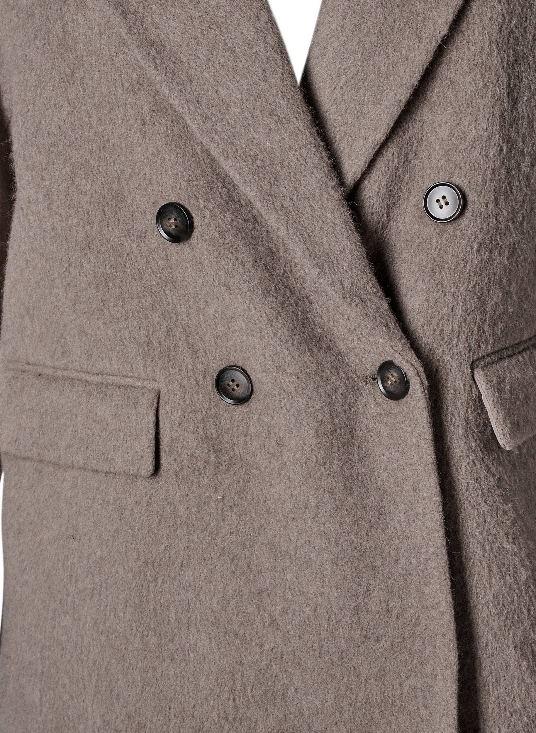 Zizzi Wollen blazer met geborstelde textuur, Grijs, Packshot image number 2