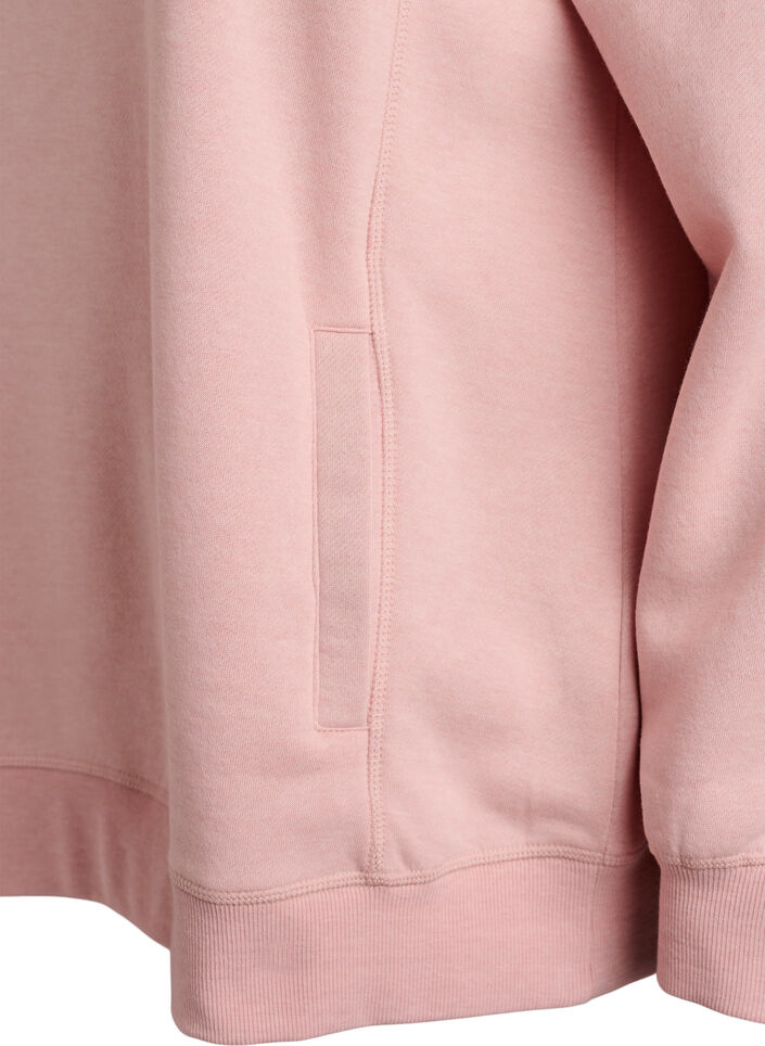 Sweatshirt met hoge kraag en zakken, Rood, Packshot image number 3