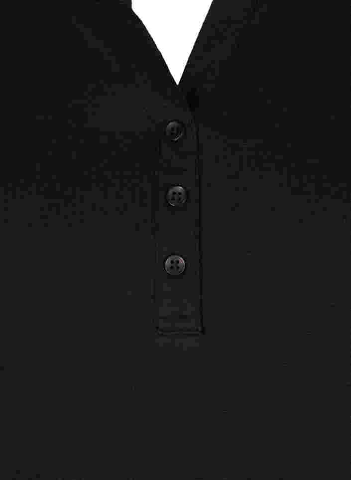 Katoenen top met 3/4 mouwen, Black, Packshot image number 2