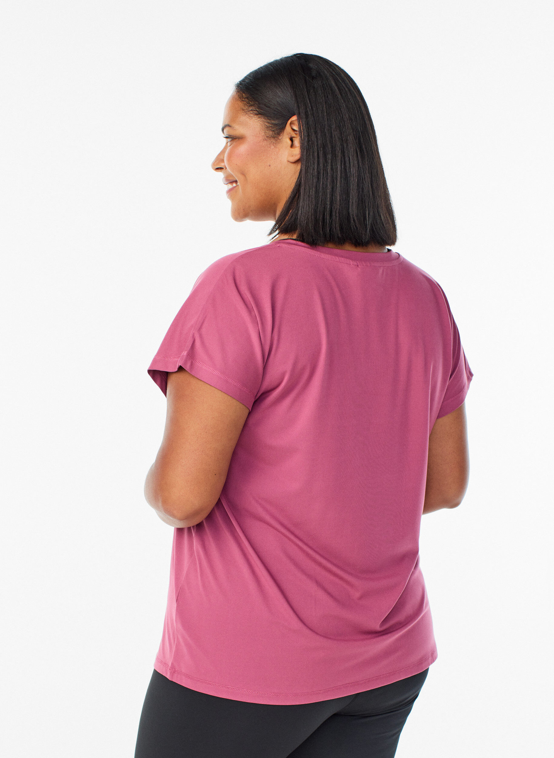 ZizziLosvallend sport T-shirt met V-hals, Rood, Model image number 2