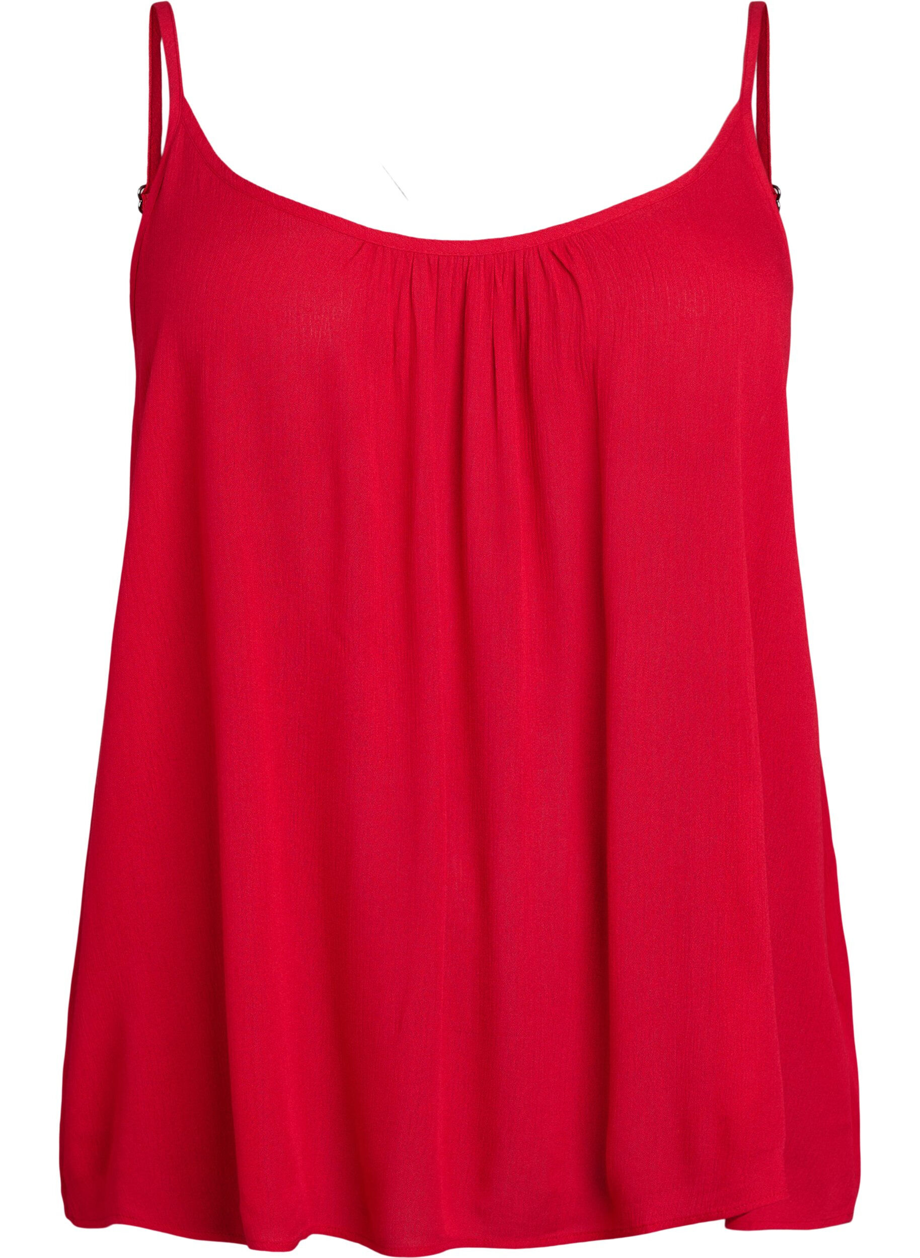 Zizzi Strap top in viscose, Rood, Packshot image number 0