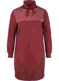 Trui jurk met color-block, Red Mahogany/RoseBr.