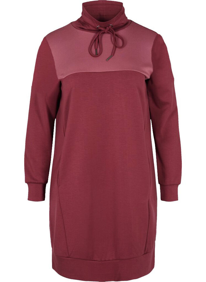 Trui jurk met color-block, Red Mahogany/RoseBr., Packshot image number 0