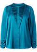 Satijnen overhemd blouse met ruches, Shaded Spruce, Packshot image number 0