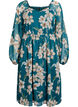 Chiffon feestjurk met lange mouwen, Groen, Packshot image number 0