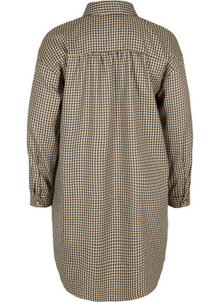 Lange geruite blouse jas met borstzakken , Houndstooth, Packshot image number 1