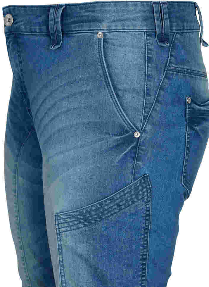 Slim fit capri jeans met zakken, Light blue denim, Packshot image number 2