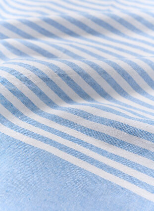 Gestreepte handdoek met franjes, Light Blue Melange, Packshot image number 3