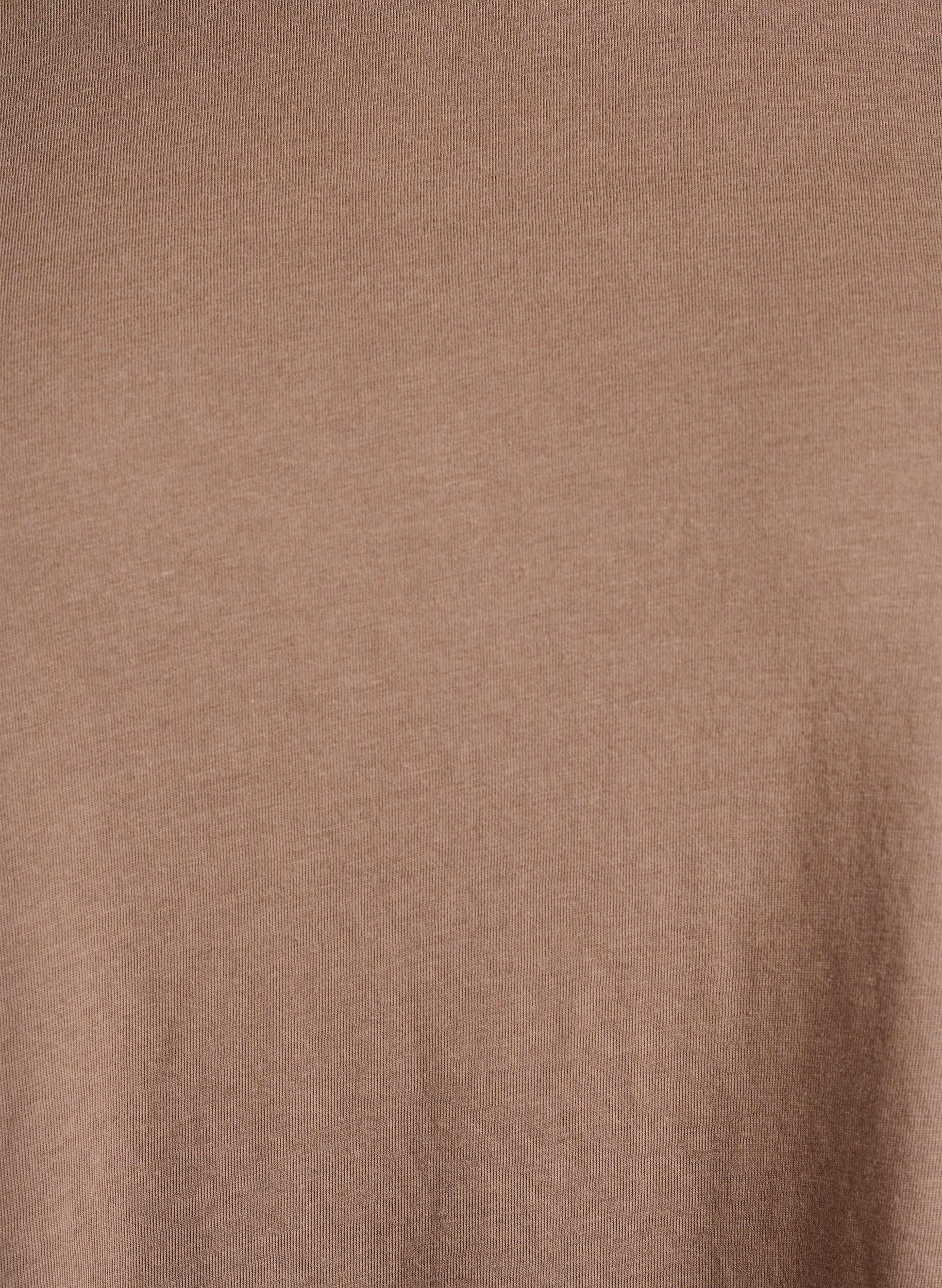 Zizzi T-shirt met korte mouwen van katoenmix, Bruin, Packshot image number 2