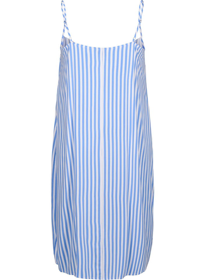 FLASH - Gestreepte bandjesjurk van viscose, L. Blue White Stripe, Packshot image number 1