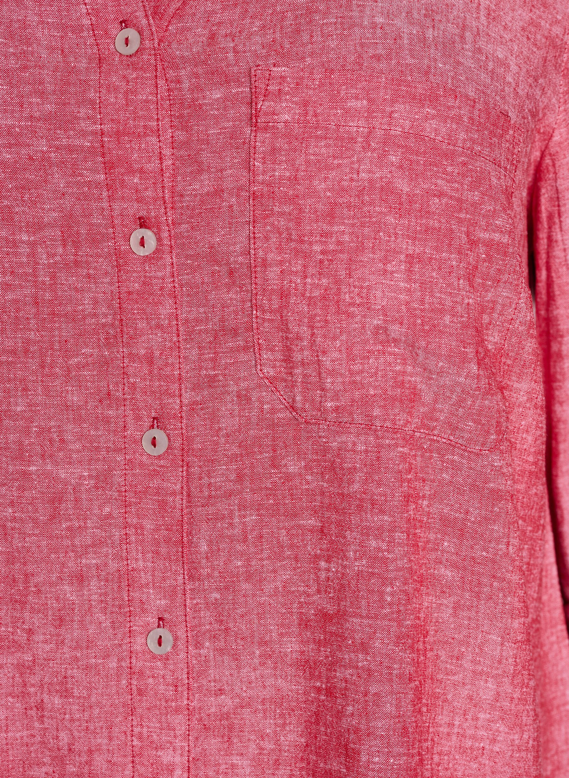 Zizzi Linnen en viscose shirt met 3/4 mouwen, Rood, Packshot image number 2
